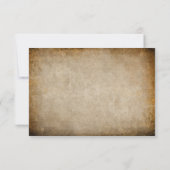 Elegant Vintage Parchment Wedding RSVP Card (Dos)