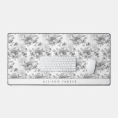 Elégant Vintage personnalisé Linedrawn B&W Floral (Clavier et souris)