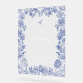 Élégant Vintage Rustique Français Bleu Mariage Flo (Angle)