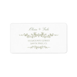 Elegant Vintage Sage Green French Floral Wedding Etiket
