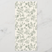 Elegant Vintage Sage Green Wedding Menu (Achterkant)