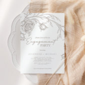 Elegant Vintage Sepia Engagement Party Invitation