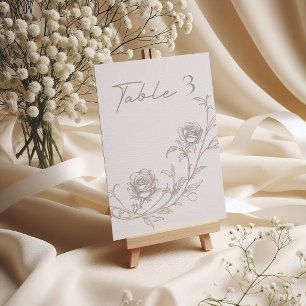 Elegant Vintage Sepia Tafelnummer Bruiloft