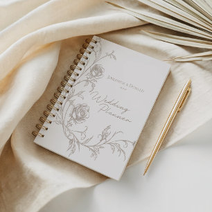 Elegant Vintage Sepia Trouwplanner Notitieboek