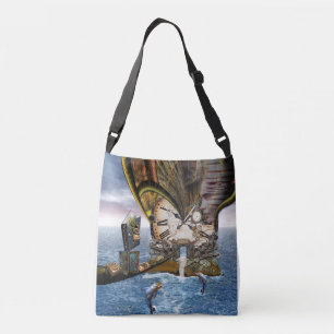 Elegant Vintage Steampunk dragon art Crossbody Tas
