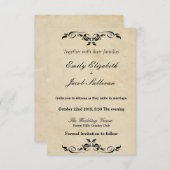 Elégant Vintage Swirl Flourish Wedding Invitations (Devant / Derrière)