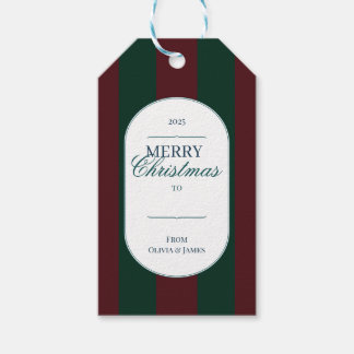 Elegant vintage Tartan Plaid Christmas gift tag Cadeaulabel
