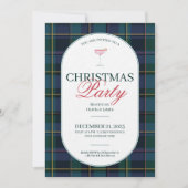 Elegant vintage Tartan Plaid Christmas Invitation (Devant)