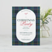 Elegant vintage Tartan Plaid Christmas Invitation (Debout devant)