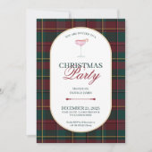 Elegant vintage Tartan Plaid Christmas Invitation (Devant)