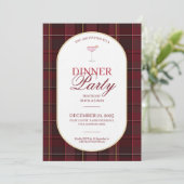 Elegant vintage Tartan Plaid Christmas Invitation (Debout devant)