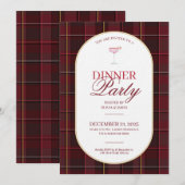 Elegant vintage Tartan Plaid Christmas Invitation (Devant / Derrière)