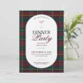 Elegant vintage Tartan Plaid Christmas Invitation (Debout devant)