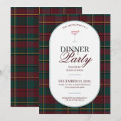 Elegant vintage Tartan Plaid Christmas Invitation (Devant / Derrière)