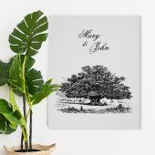 Elegant Vintage Tree Sketch Wedding Poster