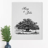 Elegant Vintage Tree Sketch Wedding Poster
