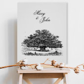 Elegant Vintage Tree Sketch Wedding Poster
