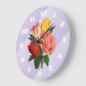 Elegant Vintage Tulips Grote Klok (Hoek)