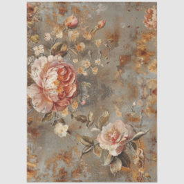 Elegant Vintage Victorian Rustic Floral Decoupage  Tissuepapier