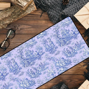 Élégant vintage violet turquoise toile de jouy