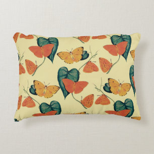 Elegant Vintage Vlinders en Bladeren Patroon Accent Kussen