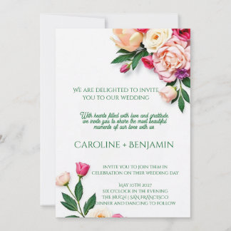 Elegant Vintage Wedding Invitation Card