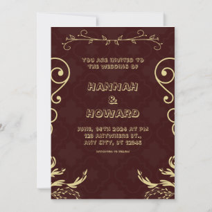 Elegant Vintage Wedding Invitation Kaart