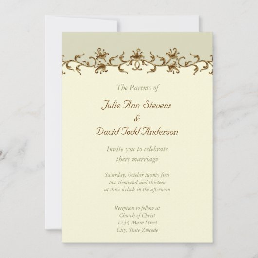 Elegant Vintage Wedding Kaart (Voorkant)