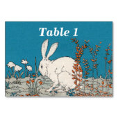 Elegant Vintage White Rabbit Flowers Kaart (Voorkant)