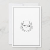 Elegant Vintagemonogram Huwelijk Kaart (Achterkant)