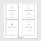 Élégant Vinyl Étiquettes de salle de bain étanche, (Feuille)