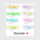 Élégant Vinyl Full Names, meilleurs Stickers imper (Feuille)