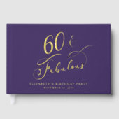 Élégant violet 60e anniversaire de fête Gold (Recto)