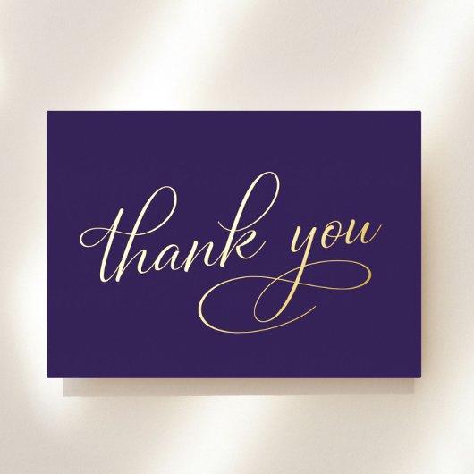 Élégant violet 70e anniversaire Carte de remerciem