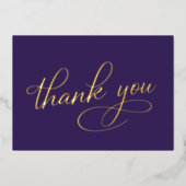 Elégant violet 80e anniversaire Carte de remerciem (Recto)