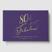 Elégant violet 80e anniversaire de fête Gold (Recto)