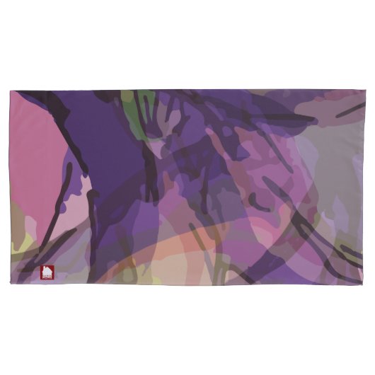 Elegant Violet Abstracte ventilator Kussensloop (Voorkant-Links)