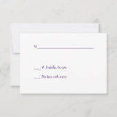 Elégant Violet Argent Star Mariage RSVP (Dos)