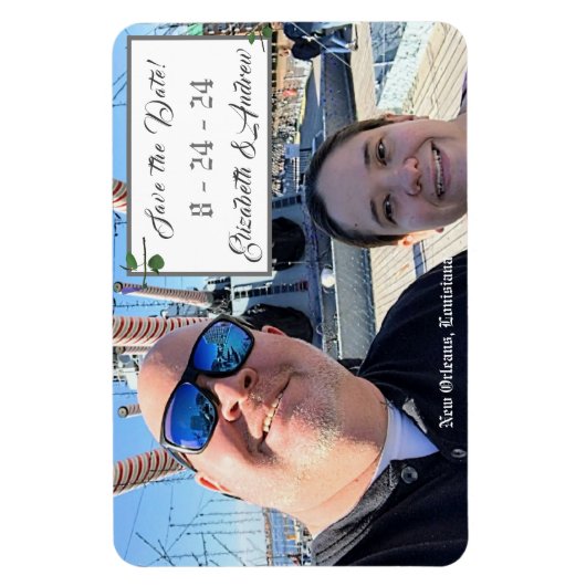 Elegant Violet Bewaar de datum Flexibele Fotomagne Magneet (Verticaal)