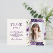 Élégant violet blanc Merci d'anniversaire (Debout devant)