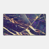 Élégant violet bleu or marbre Ajouter le nom Monog (Recto)