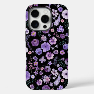 Élégant violet Blooms iPhone 16Pro Coque