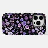 Élégant violet Blooms iPhone 16Pro Coque (Verso (horizontal))