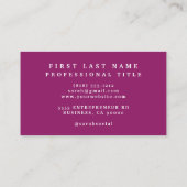Élégant violet Cartes de visite Fleurs Magenta (Dos)