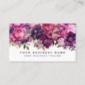 Élégant violet Cartes de visite Fleurs Magenta (Devant)