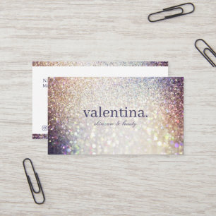 Elegant Violet & Champagne Glitter Beauty Makeup Visitekaartje