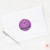 Élégant Violet Chic Damask Sweet 16 Sticker (Enveloppe)