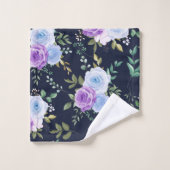 Elégant violet ciel bleu floral (Gant de toilette)
