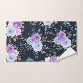 Elégant violet ciel bleu floral (Serviette à main)