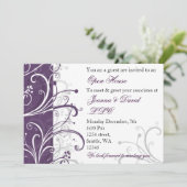 élégant violet Corporate party Invitation (Debout devant)